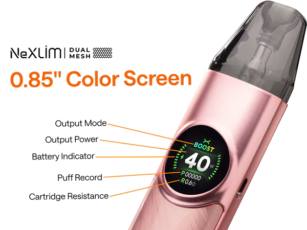 Prehľadný 0,85 farebný displej oxva nexlim vapea 